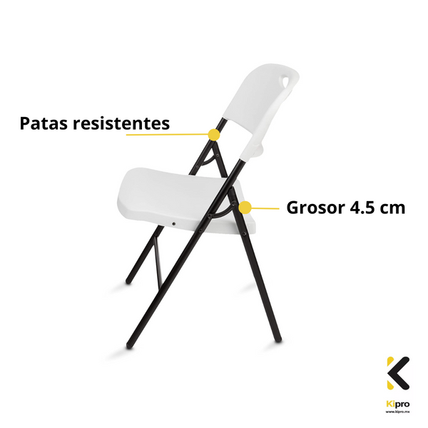 Silla Exterior Para Jardín Color Blanco Plegable Plástico