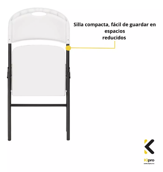 Silla Exterior Para Jardín Color Blanco Plegable Plástico