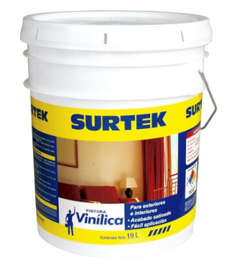 Pintura Vinílica Premium Blanca Interior Exterior Surtek