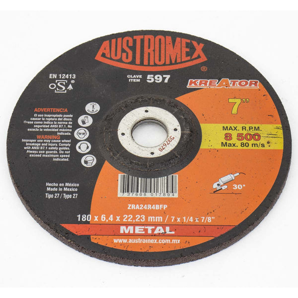 Disco De Cubo Kreator Para Desbaste De Metal De 7"