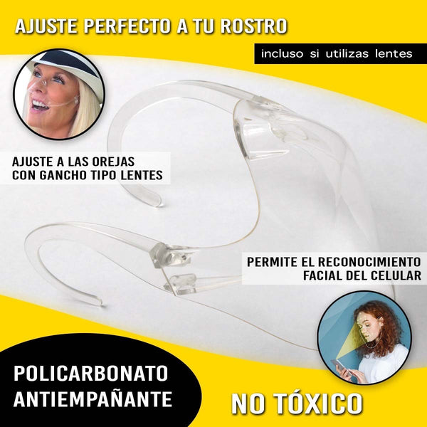 Cubrebocas Transparente Acrílico/policarbonato Antiempañante