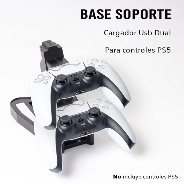 Base Soporte Cargador Usb Dual Controles Ps5