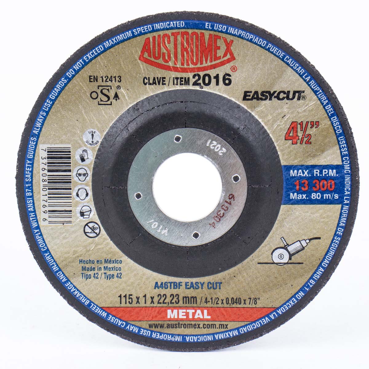 Disco Con Cento Deprimido Para Corte De Metal-Sp 4 1/2" 2016