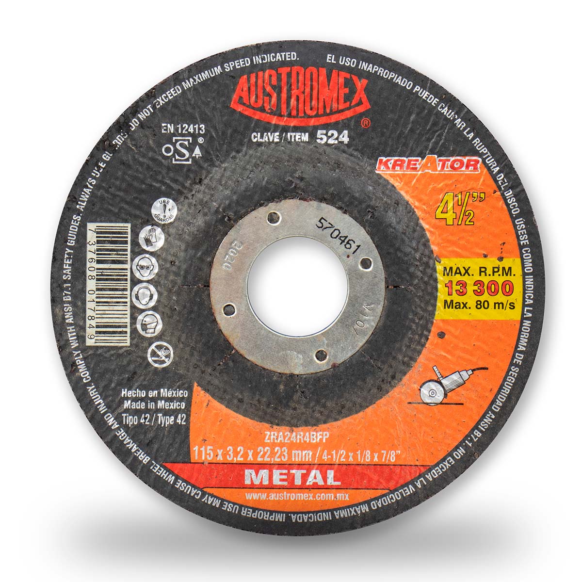 Disco Para Corte De Metal De 4.5" Austromex