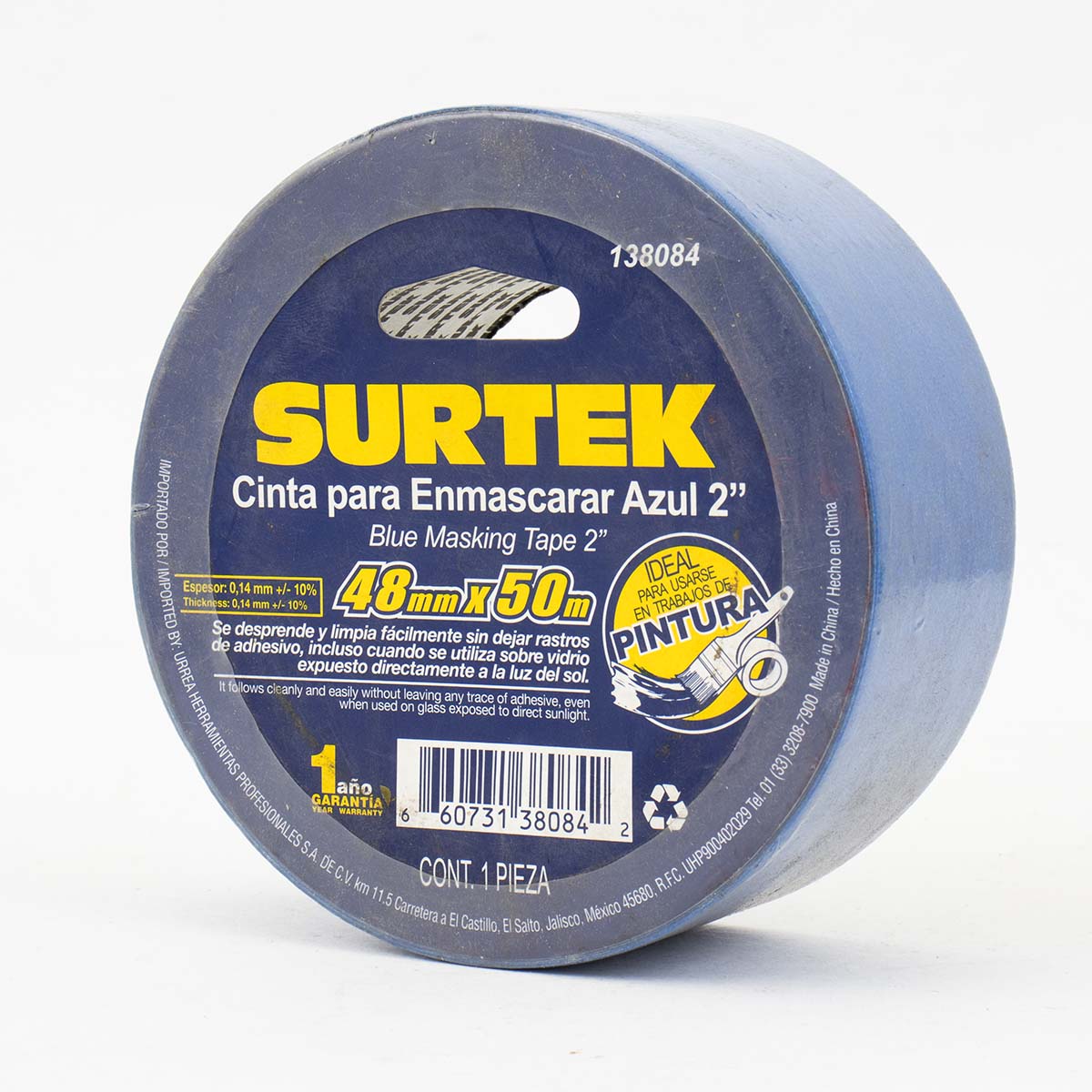 Cinta masking tape 2" color azul