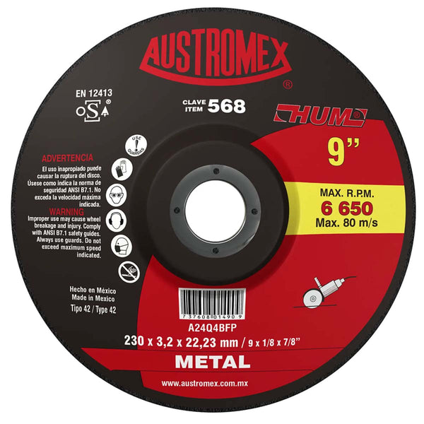 Disco de Cubo Hum Para Corte de Metal de 9"