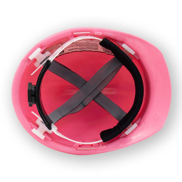 Casco De Protección Suspensión 4 puntos De Nylon Matraca ROSA